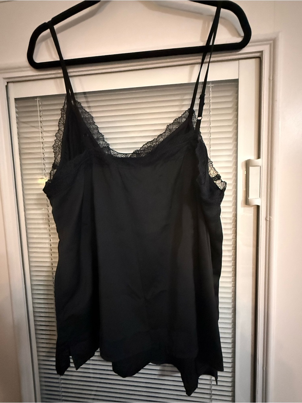 Old Navy Black Lace Trim Silk Cami | XL Tall